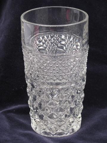 Wexford waffle pattern pressed glass tumblers, Anchor Hocking