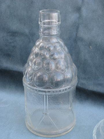 Wheaton vintage pattern glass collector's bottles decanter lot