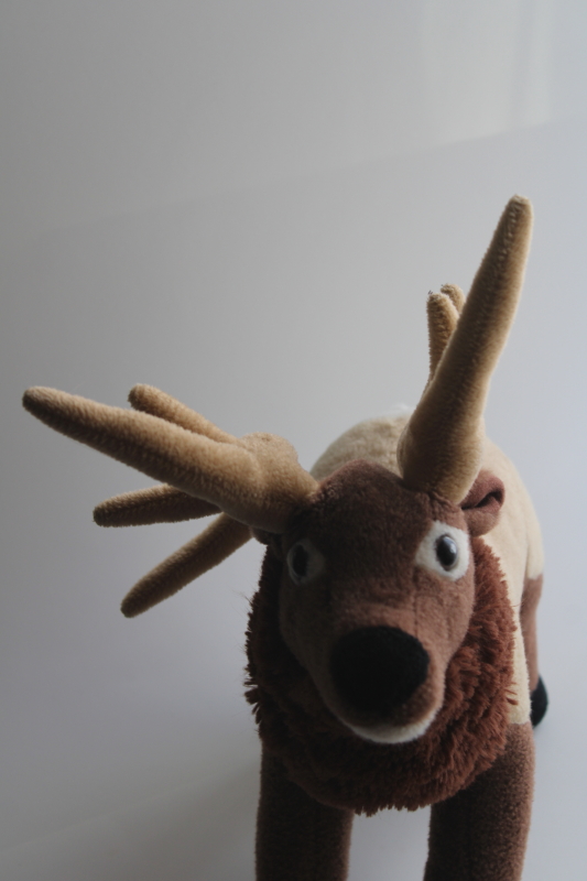 Wild Republic plush toy elk or stag deer, standing stuffed animal rustic holiday decor