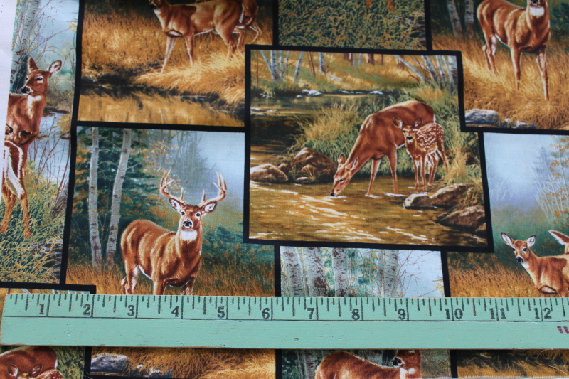 Wild Wings / Springs cotton fabric Whitetail deer patch print quilting craft material