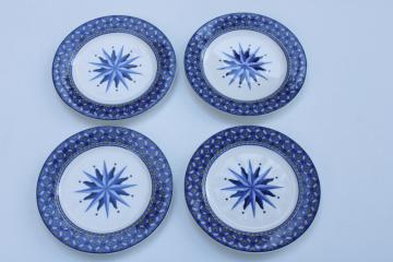 Williamsburg blue white star Victoria  Beale porcelain china set of salad plates
