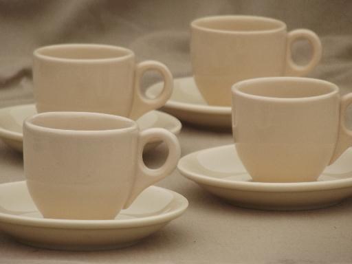 adobeware tan ironstone restaurant espresso cups set, vintage Iroquois china