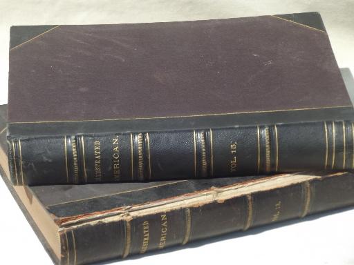 antique 1890s bound magazine issues, Illustrated American current events