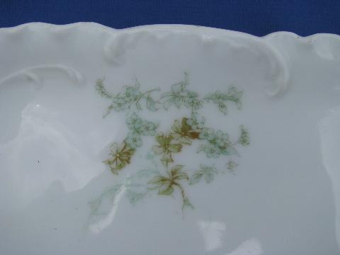 antique 1890s hand-painted china tray, Haviland - Limoges France