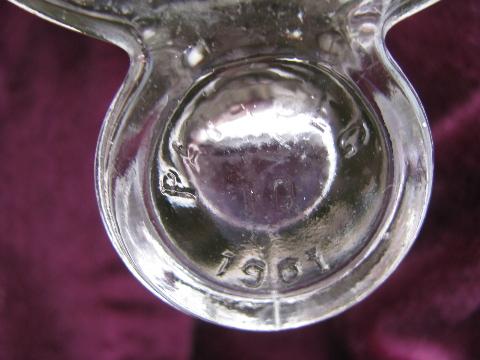 antique 1901 Diamond Ink glass jar paste pot, rare original vintage lid
