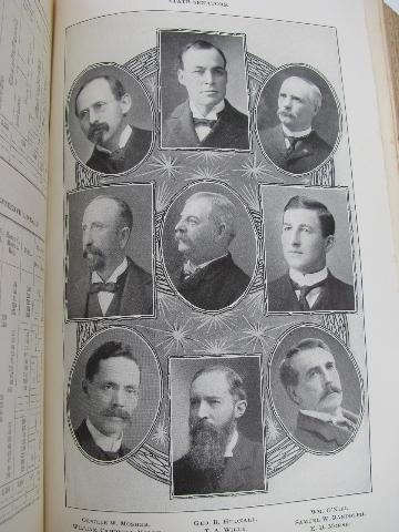 antique 1903 Wisconsin Blue Book, genealogy, pop. statistics, Grand Army of the Republic