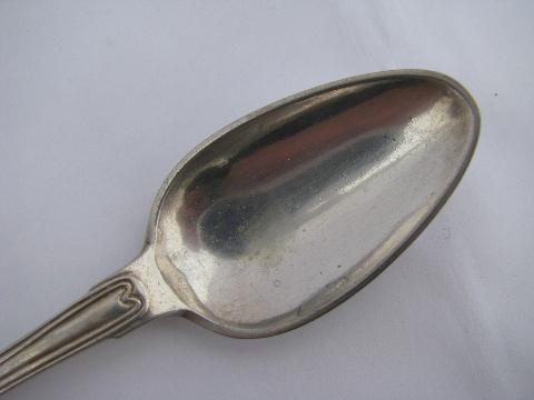 antique 19th century coin silver spoons, 6 sterling teaspoons