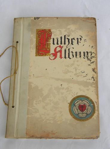 antique Art & Crafts vintage illustrated German religious book w/art binding