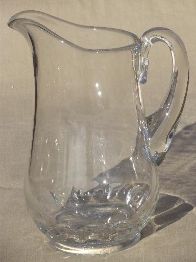 antique EAPG Dakota pattern clear glass water pitcher w/ thumbprint border
