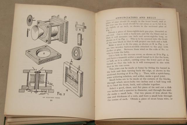 antique Electricity Book for Boys handy electrical experiments projects steampunk inventor