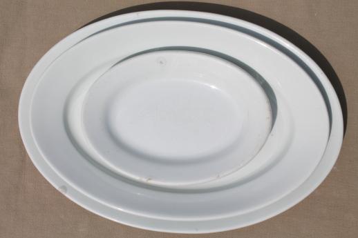 antique English ironstone china platter collection, large & small oval platters