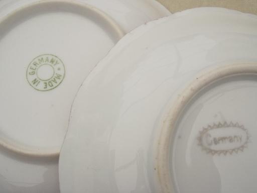 antique German porcelain fruit bowls, vintage roses pattern china Made in Germany