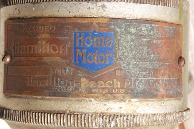 antique Hamilton Beach  early electric vintage reversible motor works