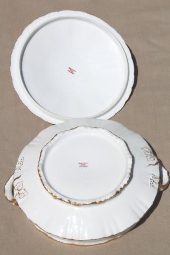 antique Haviland Limoges gold & white porcelain tureen or covered bowl, circa 1903