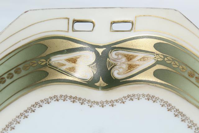 antique RS Germany porcelain, art deco vintage hand-painted china perfume tray