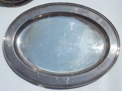 antique Sheffield silver plate, meat platter tray & large dome cover