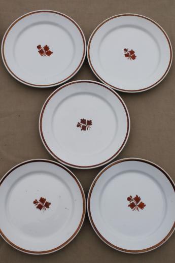 antique Tea Leaf ironstone china plates lot of eight, Wedgwood & Alfred Meakin