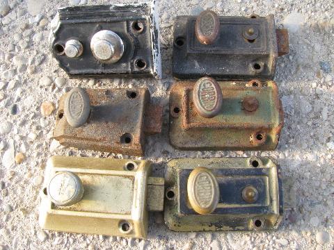 antique Victorian door hardware lot, old vintage Corbin box locks
