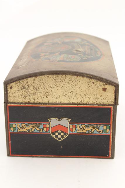 antique Whitman's chocolate box, art nouveau heraldry candy tin early 1900s vintage
