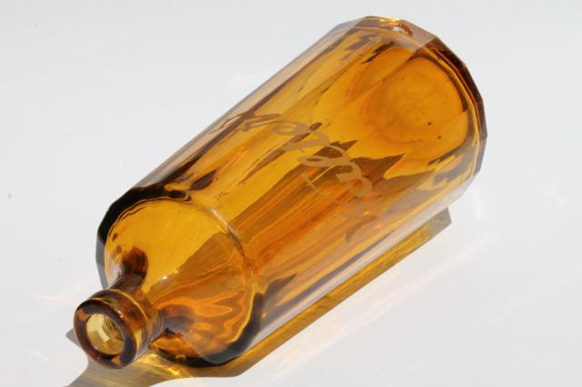 antique art deco vintage amber glass soda water siphon seltzer bottle