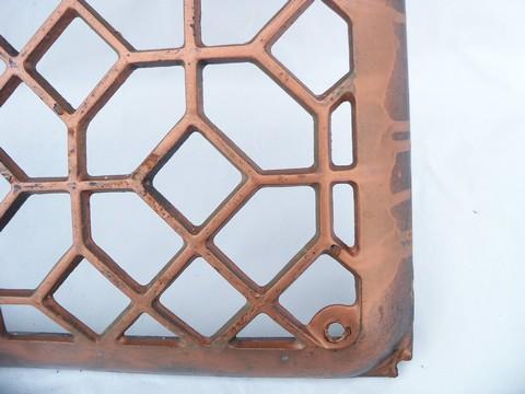 antique arts & crafts vintage, architectural cast iron heating/ventilation register grate