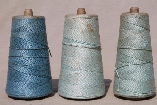 antique bottle blue aqua shades primitive grubby old spools of vintage cotton cord thread