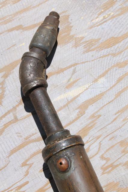 antique brass grease gun, industrial vintage tool Chapman Products