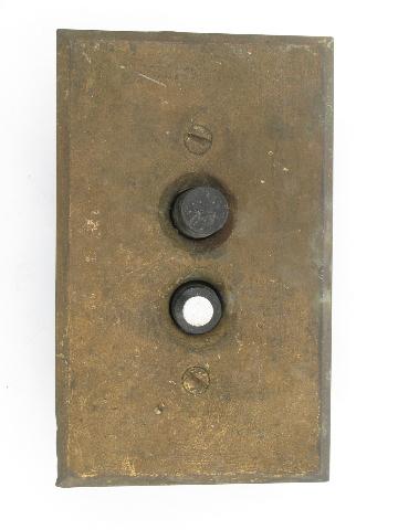 antique brass push-button light switch plates, vintage electrical lot