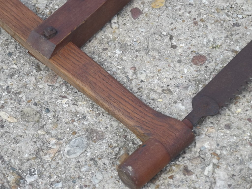 antique buck saw, wood frame hand saw w/ 34