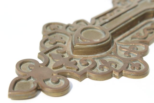 antique cast brass or bronze decorative hardware, celtic scrolls architectural ornament