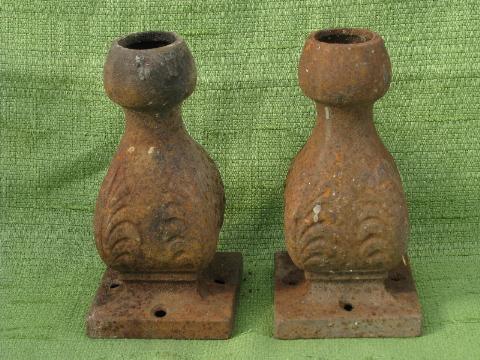 antique cast iron feet, old ornate wood stove legs, vintage salvage for art