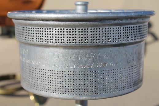 antique copper coffee urn, samovar coffee percolator w/ spirit lamp burner, early 1900s vintage