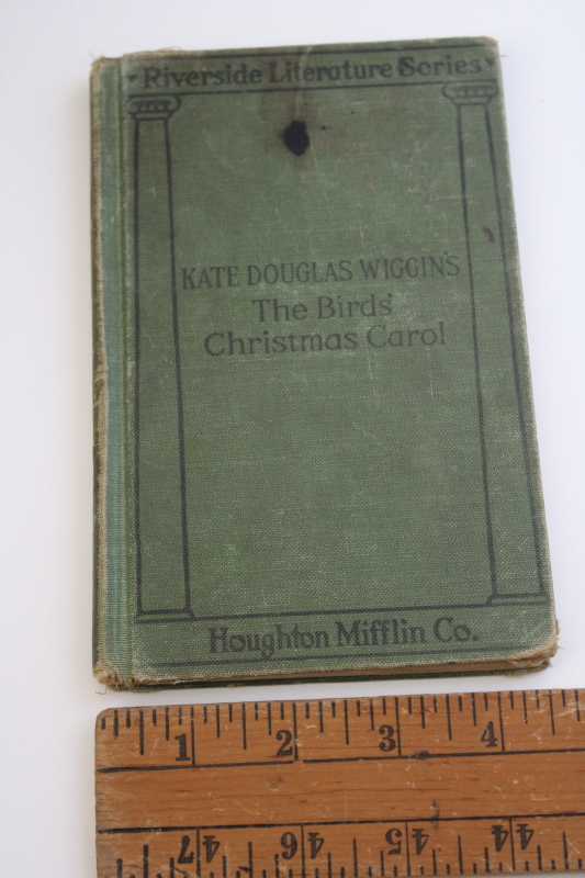 antique edition The Birds Christmas Carol small book w/ green cloth cover vintage Christmas