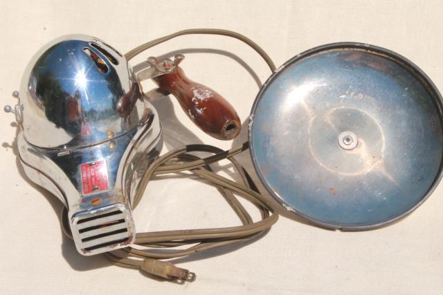 antique electric hairdryer  vintage chrome Superior Electric portable w/ stand