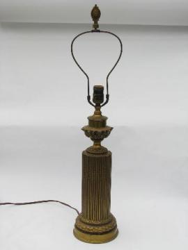 antique electric table lamp, ornate french baroque ormulo gold rococo metal