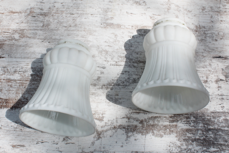 antique frosted milk glass shade, Victorian style lampshades for electric light or chandelier