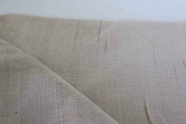 antique hand woven fabric, primitive early 1800s homespun coarse flax linen bed sheet