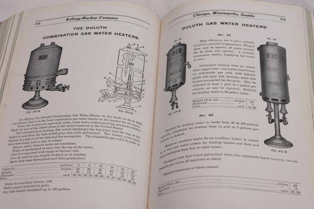 antique illustrated industrial catalog book of home / factory plumbing hardware, vintage 1913