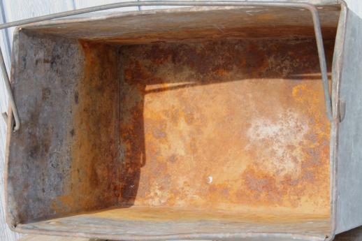 antique industrial galvanized zinc bucket for shabby vintage garden flower box