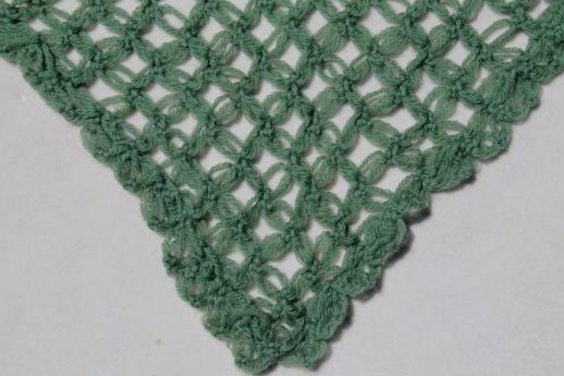 antique lover's knot lace shawl, Jane Austen style knitted wool kerchief or shawlette