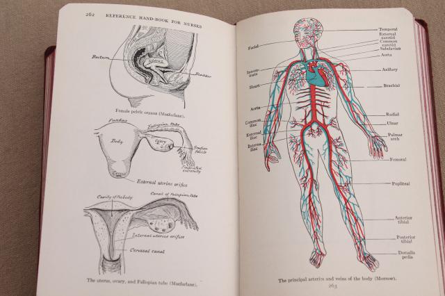 antique medical book, pocket Handbook for Nurses 8th edition vintage 1934
