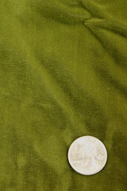antique moss green rayon velvet, bohemian luxe vintage fabric sewing material