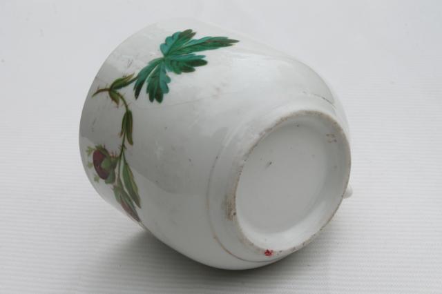 antique mustache cup, old moss rose china Victorian / Edwardian vintage