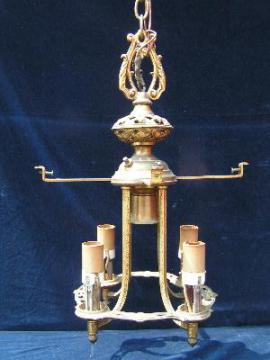 antique ornate brass chandelier