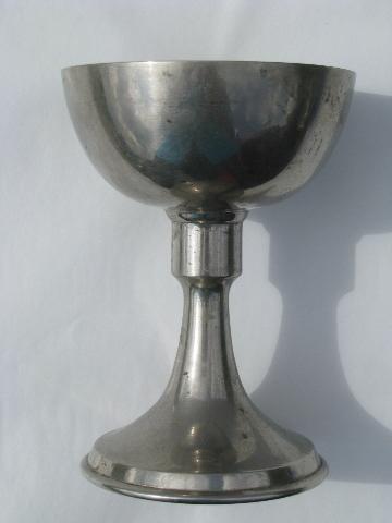 antique pewter goblet w/ 1910 patent date, Wettergren Furer New York