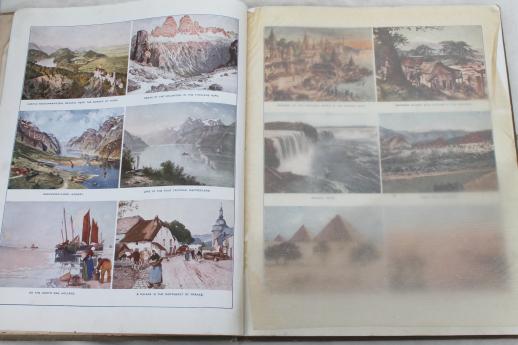 antique schoolbooks, geography books w/ color maps vintage 1912 & 1934