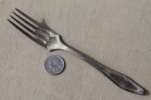 antique silverware, 1920s vintage silver plate flatware knives & forks, Roseland De Sancy