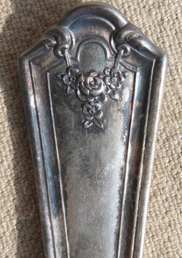 antique silverware, 1920s vintage silver plate flatware spoons set, Ashland Wm Rogers