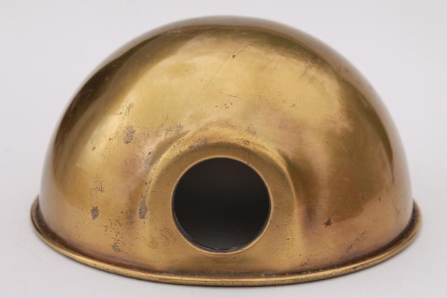 antique solid brass helmet shade for work light vintage industrial lighting