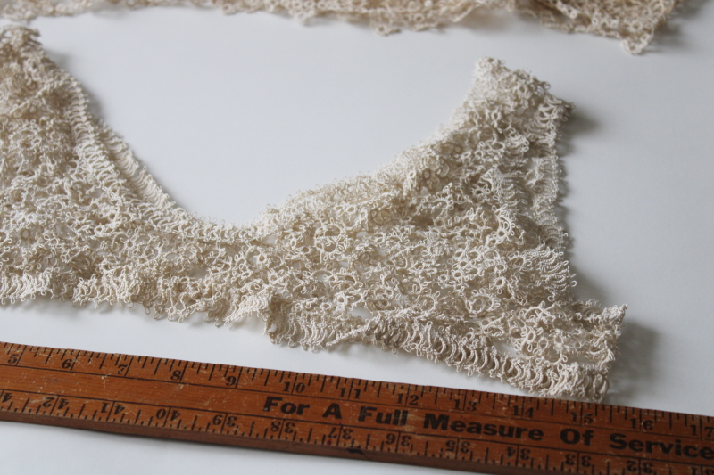 antique tatted lace bodice yokes for camisoles or nightgowns, Victorian Edwardian vintage lingerie